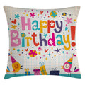 Birthday Party Indoor / Outdoor Geometric 40" Throw Pillow Cover
