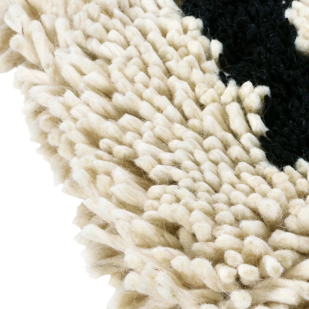Woven Wool Shag Lumbar Pillow with "Love" Design