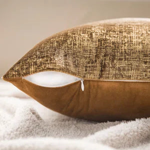 Bronzing Printed Velvet Collection Lumbar Pillow (Set of 2)