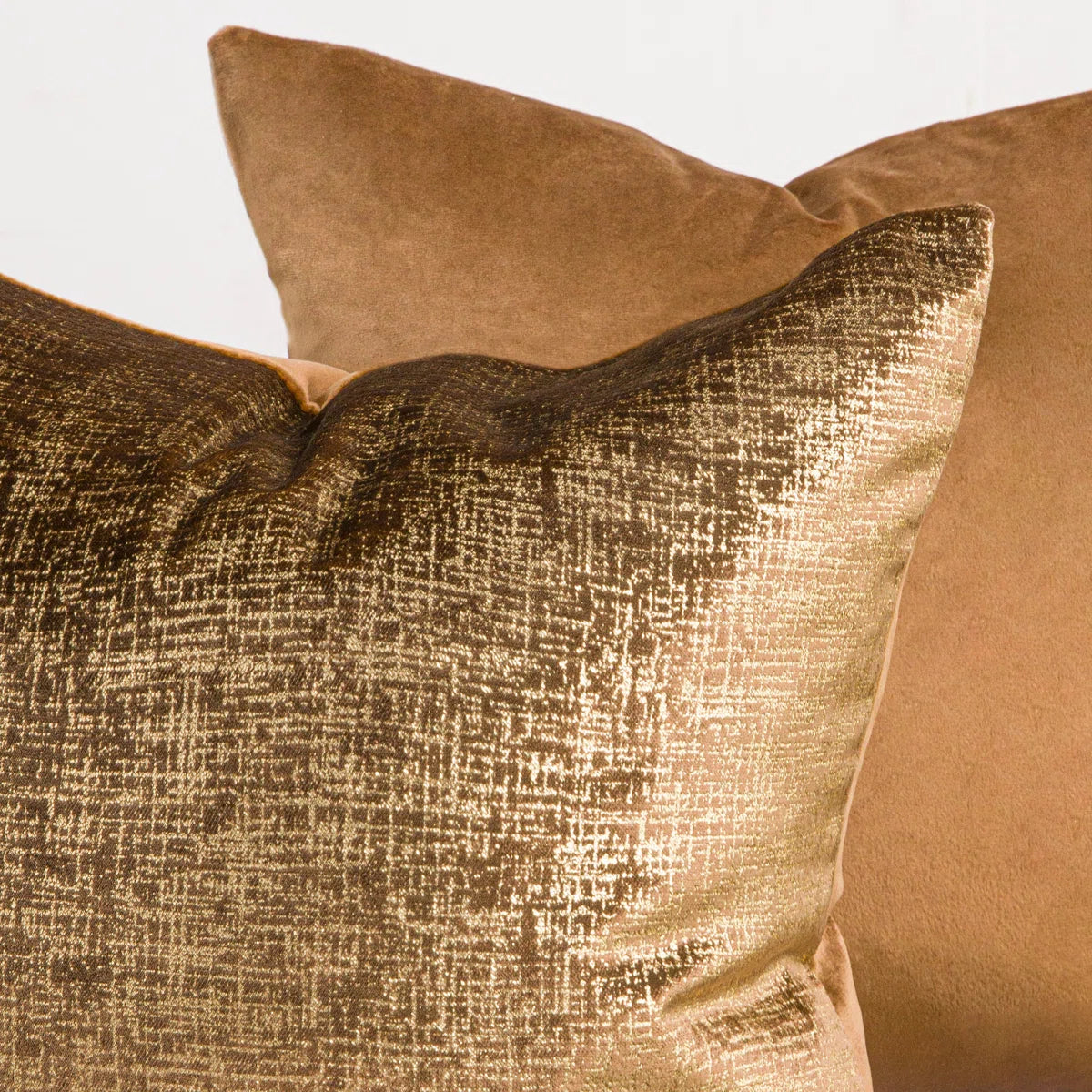 Bronzing Printed Velvet Collection Lumbar Pillow (Set of 2)